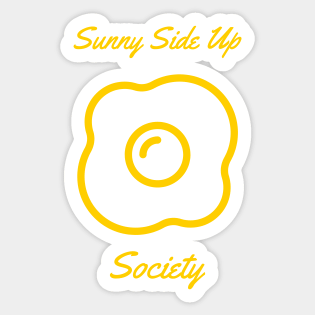 Sunny Side Up Egg Society Outline Sticker by InkyArt